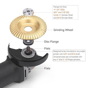 5 Pcs Angle Grinder Wood Carving Disc, for All Standard 4" or 4 1/2"Angle Grinders with Grinding Wheels, for Wood Carving Tools, Angle Grinder Attachments, Woodworking Tools Equipment