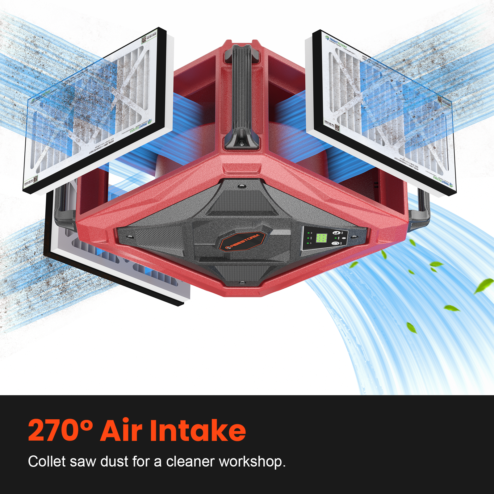 Abestorm 270 Degree Intake Air Filtration System For Woodworking | DecDust 1080