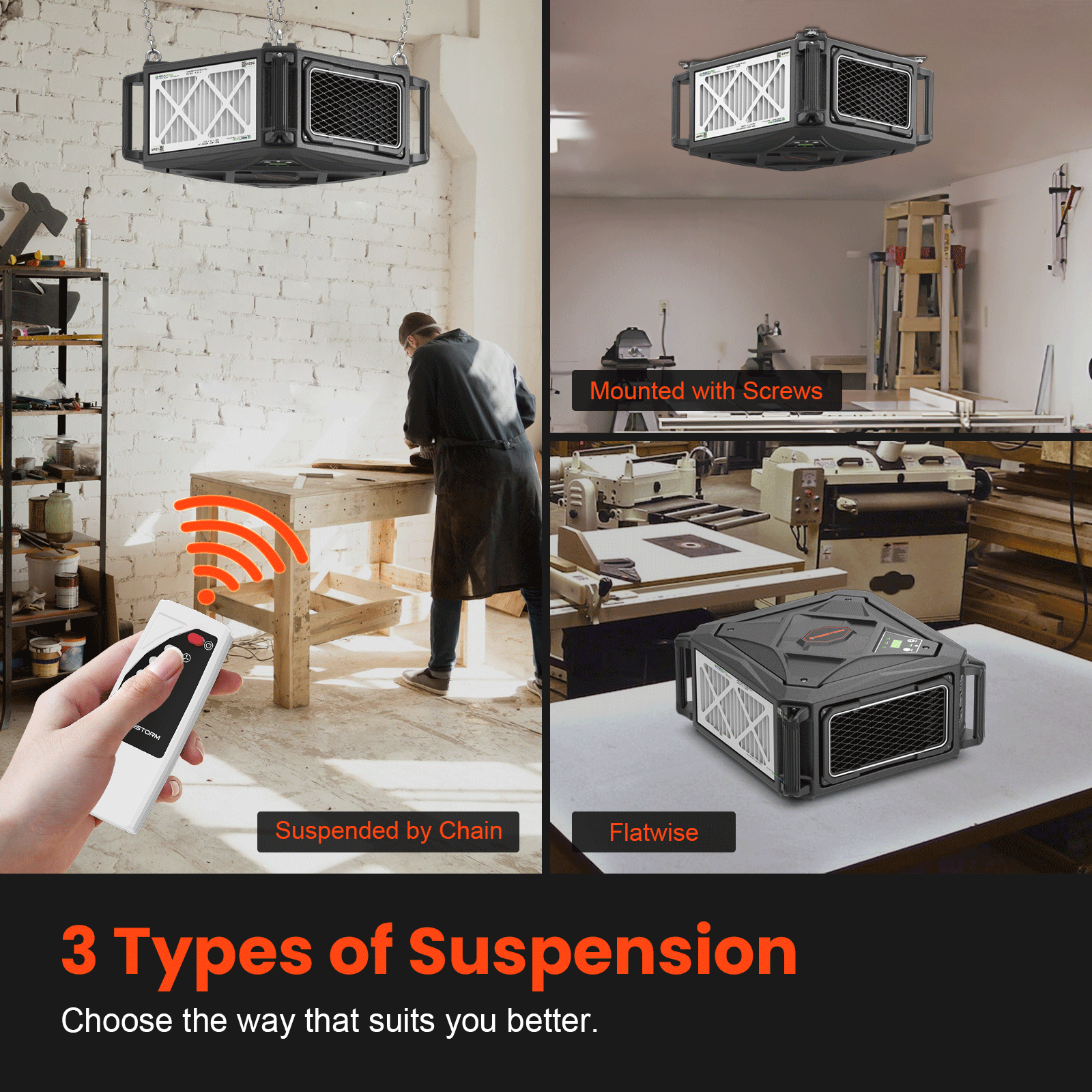 Abestorm 3-side Air Intake Air Filtration System for Woodworking | DecDust 780