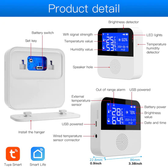 Wifi Intelligent Home Wireless Temperature Sensor