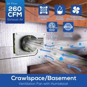 Abestorm 260CFM Crawlspace Ventilation Fan | NeatyFresh 260